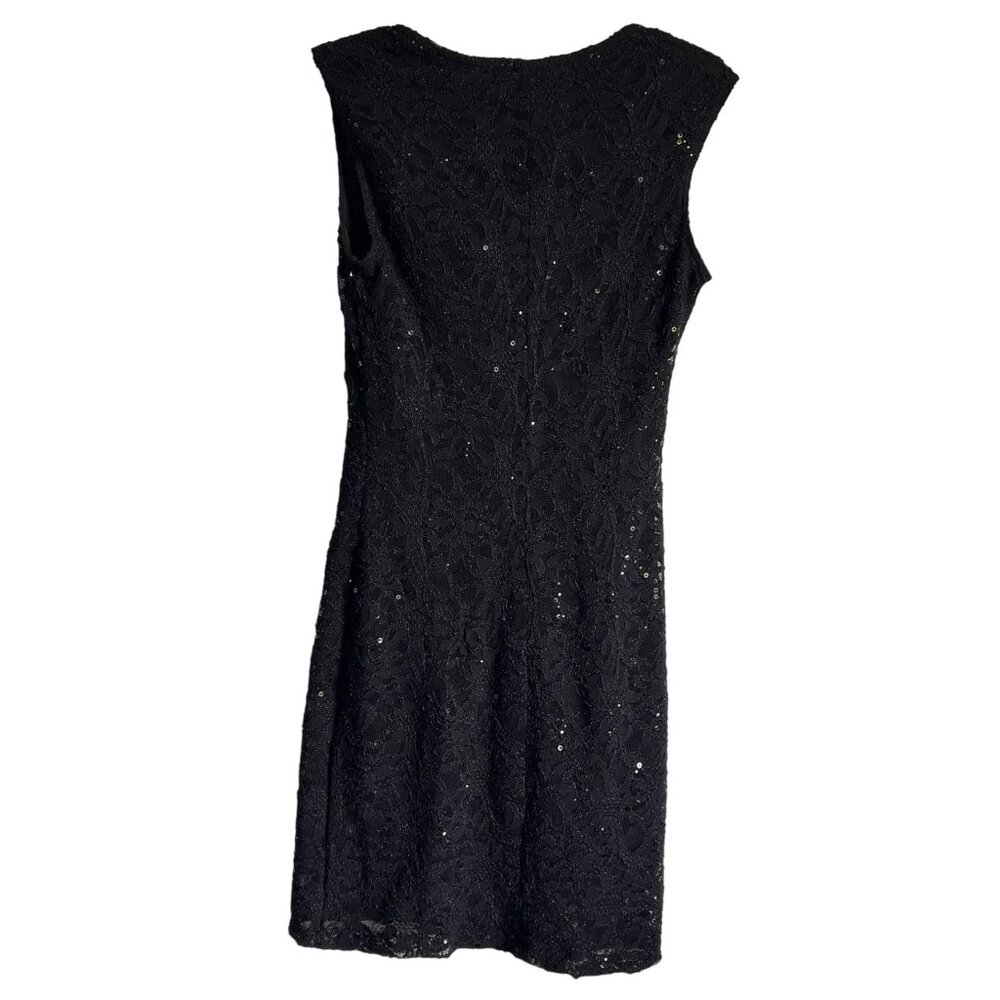 Neiman Marcus Womens Black Lace Sleeveless Dress 10 Sequins USA Fairy Whimsygoth - Picture 5 of 7